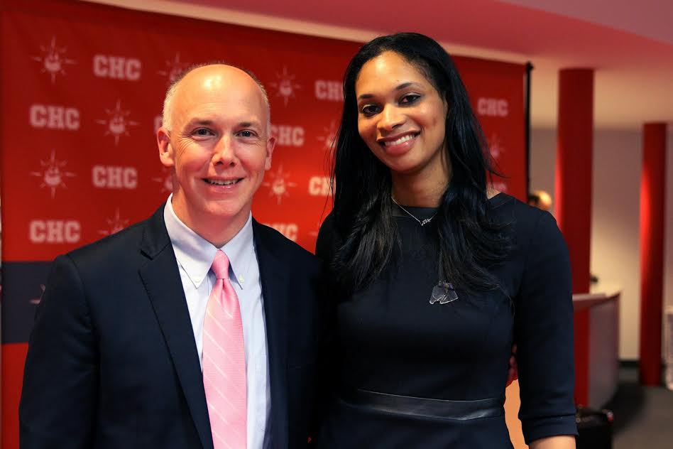 Aria Branch '05 returned to CHC to offer remarks at the Distinguished Merit Scholars Recognition Dinner. A Duke and Harvard grad, Aria encouraged our young scholars to