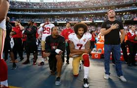 Colin Kaepernick was the man who began this kneeling protest. Photo credit: Michael Zagaris