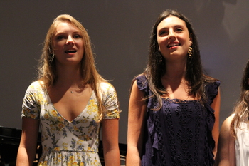 Grace Fluharty (left) and Elena Duncan (right) perform the Cape Henry Alma Mater at the 2018 Convocation. Photo Credit: Mr. Daniel Burke